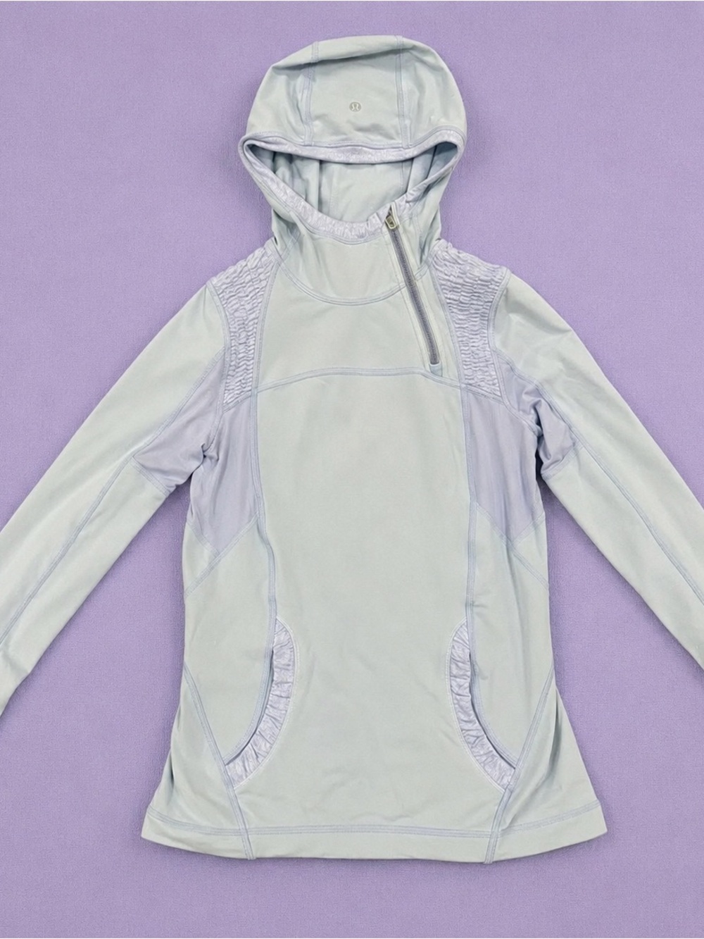 Lululemon Alpine Run Light Blue Hooded Athletic Pullover